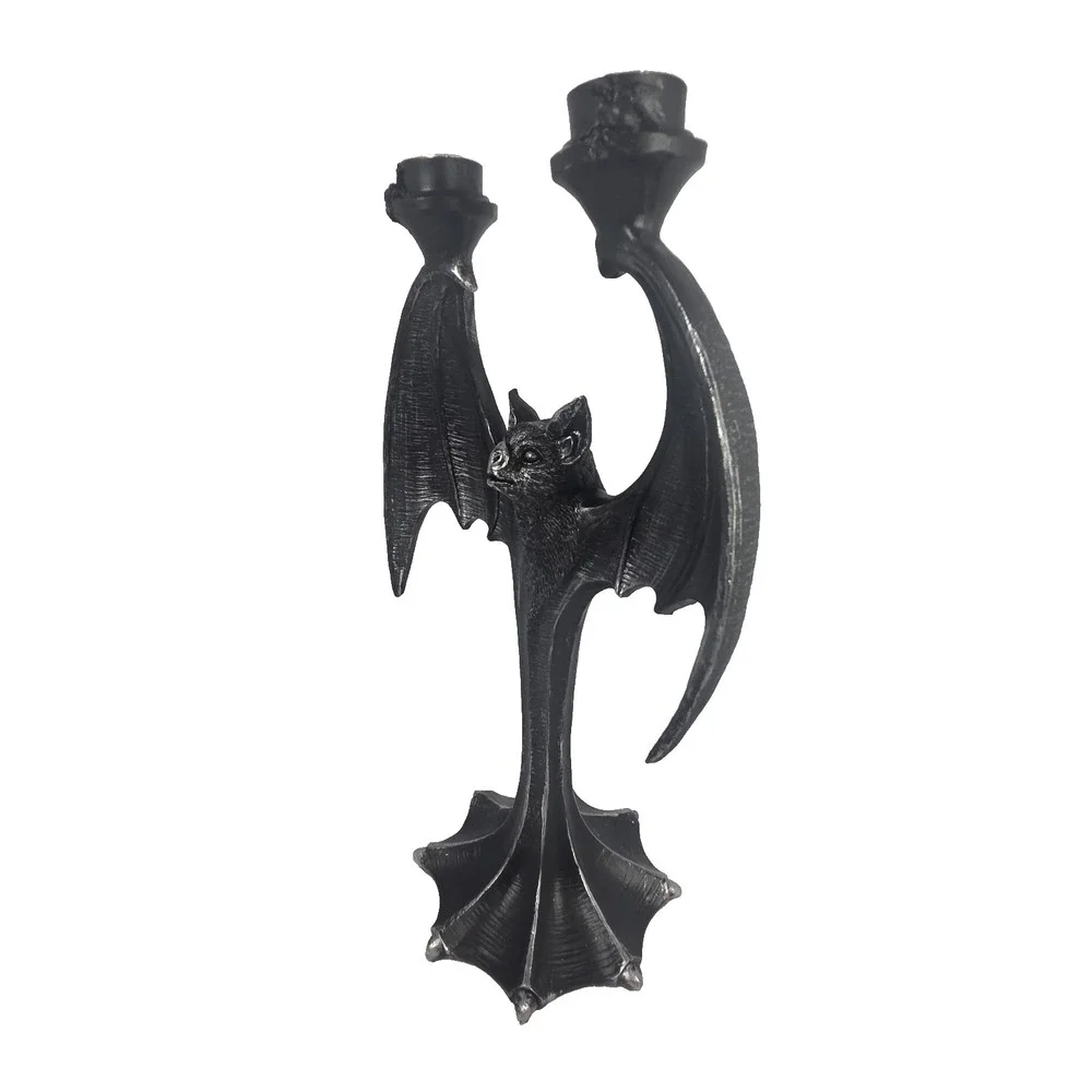 HallowHome Bat Candelabra Home Decor OS Black New Gothic Halloween Candle Holder